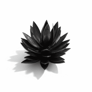 Fleur décorative en métal noir