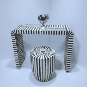 Console et tabouret rayés design