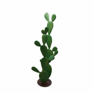 Grand cactus décoratif en métal vert