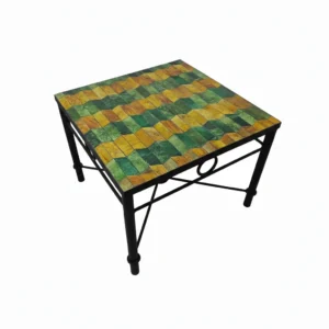 Table mosaïque zellige – Modèle jaune & vert