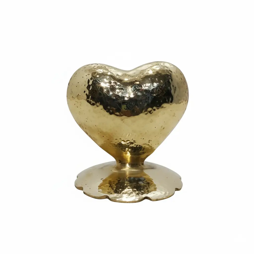 Sculpture Cœur Doré Brillant